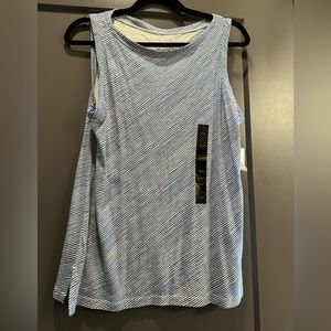 Banana republic Malibu tee blue and white striped boat neck tank top